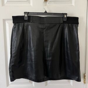 Calvin Klein Black Faux Leather Skirt - PLUS SIZE
